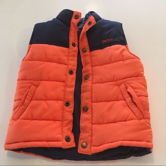 Dkny Other - DKNY boys puffer vest navy orange sleeveless